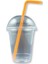 Plastik Milkshake Bardağı Pipetli Kapaklı 50'li Içecek Şeffaf Meşrubat Bardağı Cup 350 Cc(Ml) 4