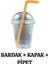 Plastik Milkshake Bardağı Pipetli Kapaklı 100'LÜ Içecek Şeffaf 350 Cc(Ml) Meşrubat Bardağı Cup 1