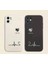 IPHONE 13 Krem - Siyah 2 Li Kalp ve Kalp Atışı Baskılı Çiftlere Özel Telefon Kılıfı 1