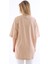 Unisex Pamuk Krem Bisiklet Yaka Boyfriend Örme Oversize T-Shirt 4