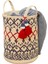 Çok Renkli Yuvarlak Saklama Sepeti 37X30 Cm, Kilim Desenli, Şık ve Kullanışlı 3