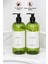 Şampuan ve Saç Kremi Etiketli Pompalı Plastik Şişe Seti 2'li Yeşil Sabunluk 500 ml 1