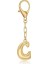26 Mektup Anahtar Zinciri Takılar Altın Kacık Ilk Ingilizce Alfabe Kolye Moda Çok Yönlü Çanta Aksesuarları Modeli Dekorasyon Hediye Renk: C (Yurt Dışından) 1