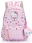 Hello Kitty Sanrio Anime Sırt Çantası, Kuromi Cinnamoroll Cüzdan Cazibesi ile Okul Çantaları, Öğrenci Kız Günlük Seyahat Gücü Kilineti Renk: Hellokitty (Yurt Dışından) 1
