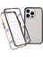 Metal Çerçeve + Çift Taraflı Temperli Cam Tam Kapsama Manyetik Emilim Telefon Kabuğu Kılıfı iPhone 13 Pro Max 6.7 Inç - Altın (Yurt Dışından) 1