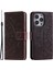 iPhone 15 Pro Max Mandala Çiçek Baskılı Telefon Kılıfı Pu Deri Cüzdan Standı Folio Kılıf Kayışlı-Kahverengi (Yurt Dışından) 1