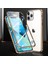 iPhone 15 Pro Max Kılıf Manyetik Kapatma Metal Çerçeve + Çift Taraflı Temperli Cam Şeffaf Telefon Kılıfı-Altın (Yurt Dışından) 1