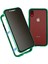 iPhone Xr 6.1 Inç Gizlilik Manyetik Kılıf Gözetleme Önleyici Çift Taraflı Temperli Cam + Metal Tampon Çerçeve Tam Koruyucu Telefon Kılıfı-Yeşil (Yurt Dışından) 1