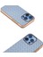 iPhone 16 Pro Kılıf Dokuma Doku Elektrokaplama Kenar Deri Kaplamalı Pc+Tpu Telefon Kılıfı-Bebek Mavisi (Yurt Dışından) 3