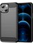 1.8mm Karbon Fiber Fırçalanmış Doku Esnek Tpu Telefon Arka Kılıfı Koruyucu Kılıf iPhone 13 Mini 5.4 Inç-Siyah (Yurt Dışından) 1