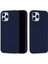 iPhone 12 Pro Max 6.7 Inç Sıvı Silikon Yumuşak Cep Telefonu Kılıfı Akıllı Telefon Kılıfı-Lacivert (Yurt Dışından) 2
