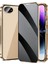 iPhone 16E Kılıf Anti-Casus Çift Taraflı Temperli Cam + Manyetik Metal Çerçeve Telefon Kılıfı-Altın (Yurt Dışından) 1