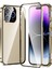 iPhone 16 Pro Max Kılıf Manyetik Adsorpsiyon Çift Taraflı Temperli Cam + Metal Telefon Kılıfı Tokalı - Altın (Yurt Dışından) 1
