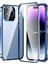 iPhone 16 Pro Max Kılıf Manyetik Adsorpsiyon Çift Taraflı Temperli Cam + Metal Telefon Kılıfı Tokalı - Mavi (Yurt Dışından) 1