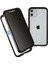 iPhone 11 6.1 Inç Için Gözetleme Önleyici Manyetik Kılıf Çift Taraflı Temperli Cam + Mıknatıs Emici Metal Tampon Çerçeve Tam Gövde Koruma Kılıfı-Siyah (Yurt Dışından) 1
