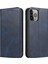 iPhone 14 Pro Max Toz Geçirmez Telefon Kılıfı Cüzdan Manyetik Deri Stand Dana Doku Telefon Kılıfı-Mavi (Yurt Dışından) 1