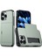 iPhone 16 Pro Kılıfı Gizli Kart Tutucu Tpu+Pc Telefon Kılıfı-Ordu Yeşili (Yurt Dışından) 1