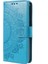 Çizilmeye Karşı Dayanıklı Baskılı Mandala Totem Desen Deri Cüzdan Kapaklı Koruyucu Kılıf Kılıfı Kayışlı iPhone 13 Pro Max 6.7 Inç-Mavi (Yurt Dışından) 2