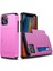 iPhone 12 Pro/12 Için Çizilmez Dayanıklı Darbeye Dayanıklı Toz Geçirmez Telefon Çantası Kapağı Sürgülü Kart Yuvası Plastik + Tpu Hibrit Kabuk Telefon Kılıfı-Pembe (Yurt Dışından) 1