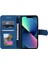 iPhone 14 Plus Için Ekleme Dikişi Cilt Dokunuşlu Folio Flip Kılıf Standı Pu Deri Düşmeye Dayanıklı Cep Telefonu Kılıfı-Mavi (Yurt Dışından) 2