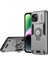 iPhone 14 Kılıfı Pc+Tpu Düşmeye Karşı Telefon Kılıfı Halka Destekli-Gri (Yurt Dışından) 1