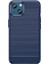 iPhone 14 Plus 6.7 Inç Karbon Fiber Doku Tpu Kapaklı Fırçalanmış Ince Kılıf Çizilmeye Dayanıklı Cep Telefonu Kılıfı-Mavi (Yurt Dışından) 3