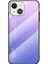 Degrade Temperli Cam Desenli Çizilmeye Dayanıklı Yumuşak Kenar Hibrit Ince Ince Arka Kapak iPhone 13 6.1 Inç - Degrade Pembe Mor (Yurt Dışından) 1