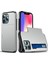 iPhone 13 Mini 5.4 Inç Için Slide Kart Tutucu Düşmeye Karşı Koruyucu Pc+Tpu Hibrit Arka Telefon Kılıfı-Gri (Yurt Dışından) 1