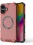 iPhone 16 Plus Manyetik Telefon Kılıfı Honeycomb Tpu+Pc Hibrit Kapak-Kırmızı (Yurt Dışından) 1