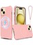 iPhone 15 Manyetik Kılıf Su Dalgası Doku Sıvı Silikon Koruyucu Telefon Kabuğu El Kayışı Ile-Pembe (Yurt Dışından) 1