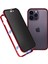 iPhone 14 Pro Max Darbeye Dayanıklı Anti-Pep Telefon Kılıfı Metal Çerçeve + Çift Taraflı Temperli Cam Hibrit Kapak Manyetik Kapatma ile - Kırmızı (Yurt Dışından) 1
