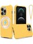 iPhone 12 Pro Max Manyetik Kılıf Darbeye Dayanıklı Sıvı Silikon Telefon Kılıfı Su Dalgası Dokusu-Sarı (Yurt Dışından) 1