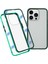 Ultra Şeffaf Çift Taraflı Temperli Cam + Metal Çerçeve Manyetik Kurulum Telefon Kılıfı Kabuğu iPhone 13 Pro 6.1 Inç-Yeşil (Yurt Dışından) 1