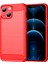 1.8mm Esnek Tpu Çizilmez Karbon Fiber Fırçalanmış Koruyucu Kapak Telefon Arka Kılıfı iPhone 13 6.1 Inç-Kırmızı (Yurt Dışından) 1