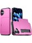 iPhone 16 Kılıfı Çift Katmanlı Tpu+Pc Telefon Kılıfı Kayar Kart Yuvası Ile-Pembe (Yurt Dışından) 1