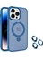 iPhone 14 Pro Manyetik Kılıf Pc+Tpu Telefon Kılıfı Kamera Lens Koruyucu Seti-Koyu Mavi (Yurt Dışından) 1