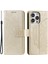 iPhone 14 Pro Max 6.7 Inç Mandala Çiçek Desenli Baskılı Pu Deri Cüzdan Kapaklı Tpu Iç Bilek Kayışı Folio Stand Kapak-Altın (Yurt Dışından) 1