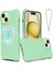 iPhone 15 Manyetik Kılıf Su Dalgası Doku Sıvı Silikon Koruyucu Telefon Kabuğu El Kayışı Ile-Yeşil (Yurt Dışından) 1