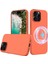 iPhone 16 Pro Manyetik Kılıf Darbeye Dayanıklı Sıvı Silikon Telefon Kılıfı-Turuncu (Yurt Dışından) 1