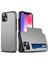 iPhone 14 Plus 6.7 Inç Için Kart Tutucu Telefon Kılıfı, Tpu + Pc Çift Katmanlı Koruyucu Kılıf-Gri (Yurt Dışından) 1