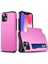 iPhone 14 Plus 6.7 Inç Için Kart Tutucu Telefon Kılıfı, Tpu + Pc Çift Katmanlı Koruyucu Kılıf-Pembe (Yurt Dışından) 1