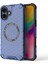 iPhone 16 Manyetik Kılıf Petek Tasarım Tpu+Pc Telefon Kılıfı Hava Yastığı Koruması-Mavi (Yurt Dışından) 1