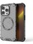 iPhone 13 Pro Manyetik Kılıf Petek Tasarım Kalınlaştırılmış Köşeler Tpu+Pc Telefon Kılıfı-Gri (Yurt Dışından) 1