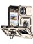 iPhone 16 Kılıf Halka Tutucu Kickstand Camshield Pc+Tpu Telefon Kılıfı-Altın (Yurt Dışından) 1