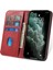 Dana Dokulu Deri Kılıf iPhone 12 Pro Max 6.7 Inç, Manyetik Standlı Telefon Kılıfı Cüzdan-Kırmızı (Yurt Dışından) 5
