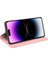 iPhone 15 Pro Pu Deri Cüzdan Flip Kılıf Skin-Touch Stand Düşmeye Lı Kapak-Pembe (Yurt Dışından) 3