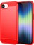 iPhone 16E Kılıfı Karbon Fiber Doku Esnek Tpu Fırçalanmış Telefon Kılıfı-Kırmızı (Yurt Dışından) 1