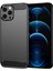 1.8mm Parmak Izi Dayanıklı Karbon Fiber Fırçalanmış Doku Arka Kılıf Esnek Tpu Kapak iPhone 12 Pro Max 6.7 Inç-Siyah (Yurt Dışından) 1