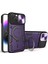 iPhone 15 Döner Ayaklı Pc+Tpu Kapak Sürgülü Kamera Kalkanı Çizilmez Telefon Kılıfı-Mor (Yurt Dışından) 1