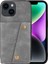 iPhone 15 Kickstand Shell Pu Deri Kaplamalı Tpu Telefon Kılıfı Kart Yuvaları Ile-Gri (Yurt Dışından) 1